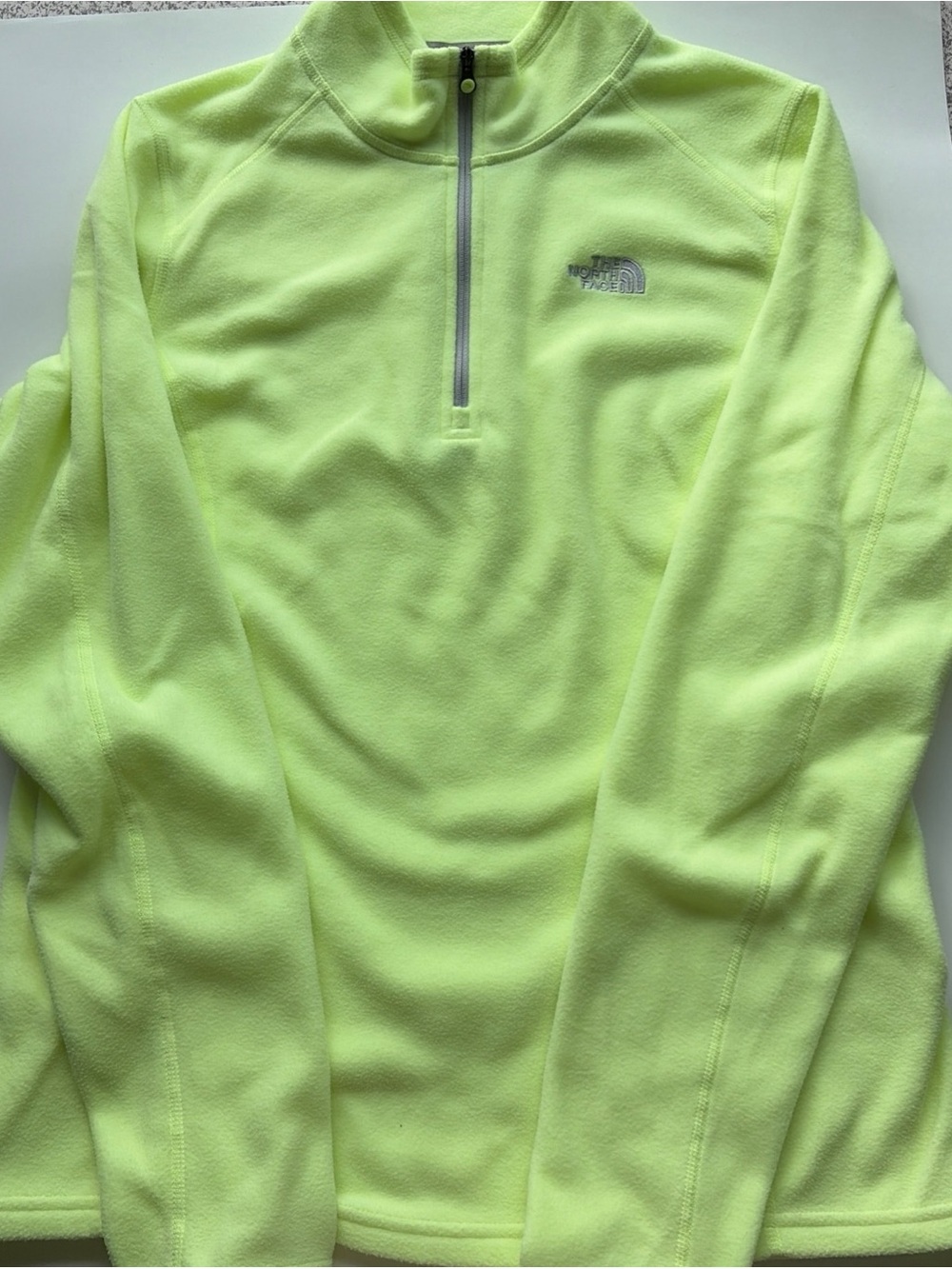 The North Face Pullover Fleece Sweater Jacket Neon Yellow Highlighter Large